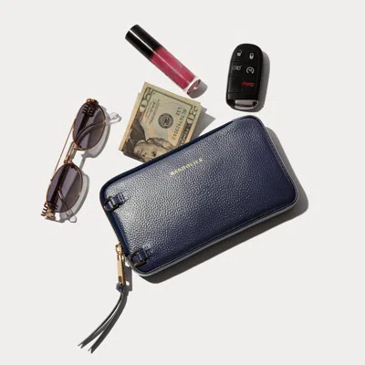 Bandolier Expanded Zip Pouch - Navy/gold