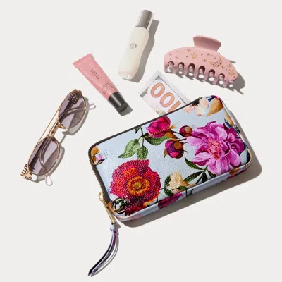 Bandolier Expanded Zip Pouch - Ceci Blue Floral/gold