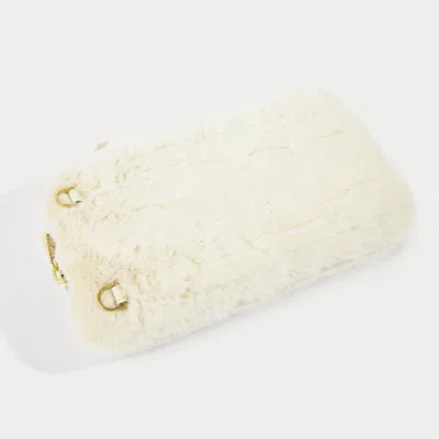 Bandolier Faux Fur Expanded Pouch - Ivory/gold