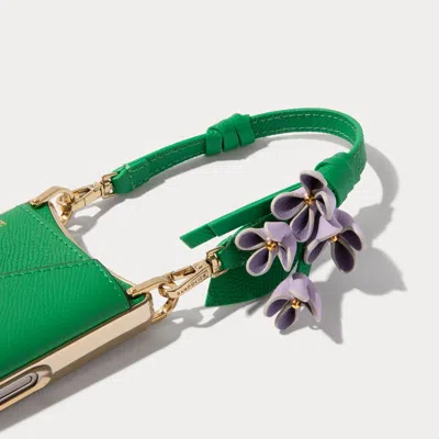 Bandolier Flower Wristlet - Green Purple/gold