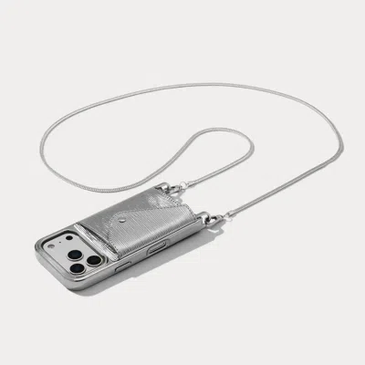 Bandolier Gia Chrome Crossbody Phone Case - Silver Wave/chrome Silver
