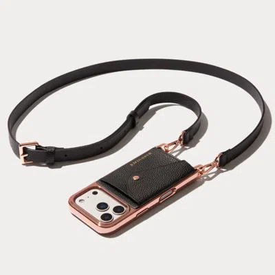Bandolier Hailey Chrome Crossbody Phone Case - Chrome Black/rose Gold