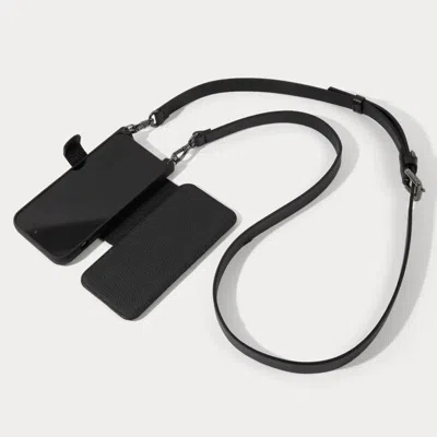 Bandolier Hailey Folio Pebble Leather Crossbody  - Black/pewter