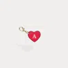 Bandolier Heart Initial Charm - Red/gold