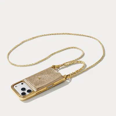 Bandolier Lily Chrome Side Slot Leather Crossbody  Set - Metallic Gold/chrome Gold