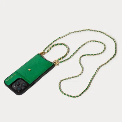 Bandolier Lily Crossbody Iphone Case Set - Green Snake/gold