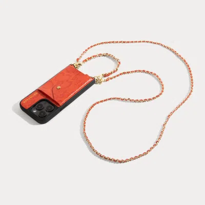 Bandolier Lily Crossbody Iphone Case Set - Orange Snake/gold