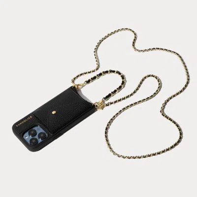 Bandolier Lily Side Slot Leather Crossbody  Set - Black/gold