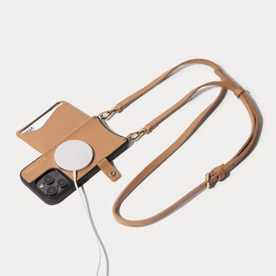 Bandolier Mila Magsafe Charging Crossbody  - Tan/gold