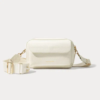 Bandolier Miller Bag - Ivory Croc/gold