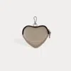 Bandolier Mini Heart Pouch - Greige/silver