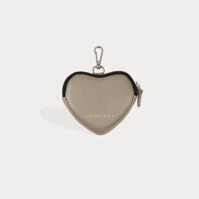 Bandolier Mini Heart Pouch - Greige/silver