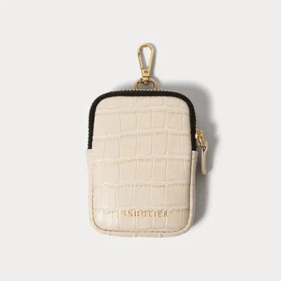 Bandolier Mini Zip Pouch- Ecru/gold