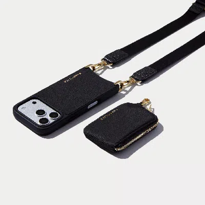 Bandolier Nova Nylon Magnet Wallet Crossbody Phone Case - Black/gold