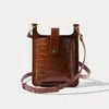 Bandolier Parker Phone Bag - Brown Croc/gold