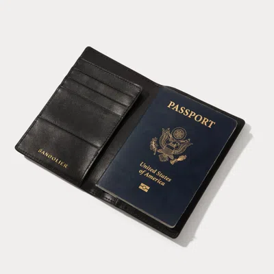 Bandolier Passport Holder - Black Croc/gold
