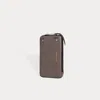 Bandolier Pebble Leather Expanded Zip Pouch - Grey/silver