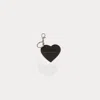 Bandolier Pebble Leather Heart Keychain - Black/pink/silver