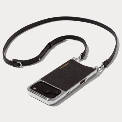 Bandolier Rayna Chrome Crossbody Phone Case - Black/chrome Silver
