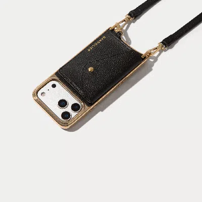 Bandolier Remi Chrome Magnet Wallet Crossbody Phone Case - Black Chrome/gold