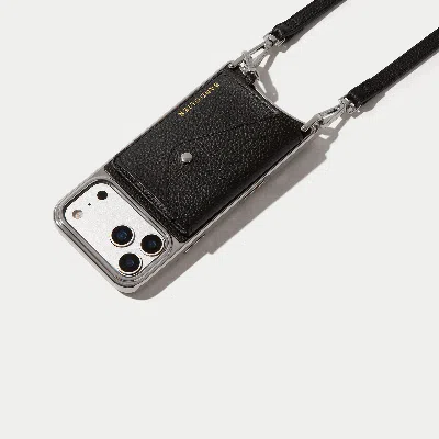 Bandolier Remi Chrome Magnet Wallet Crossbody Phone Case - Black/chrome Silver