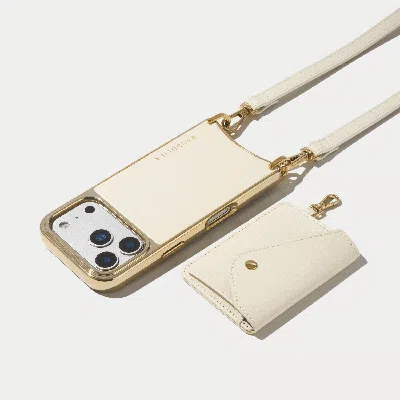 Bandolier Remi Chrome Magnet Wallet Crossbody Phone Case - Ivory/chrome Gold
