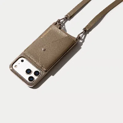Bandolier Remi Chrome Magnet Wallet Crossbody Phone Case - Warm Gray/antique Silver
