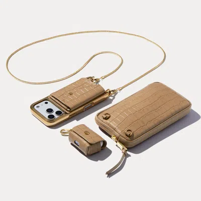 Bandolier Remi Magnet Essentials Set - Tan Croc/chrome Gold