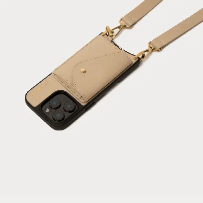 Bandolier Remi Magnet Wallet Crossbody Phone Case - Beige/gold