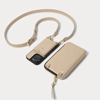Bandolier Remi Magnet Wallet Crossbody Phone Case Pouch Set - Beige/gold
