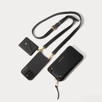 Bandolier Remi Magnet Wallet Crossbody Phone Case Pouch Set - Black/gold
