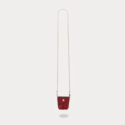 Bandolier Riley Airpod Pouch - Crimson Croc/gold
