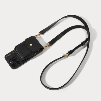 Bandolier River Magnet Crossbody Phone Case - Black/gold