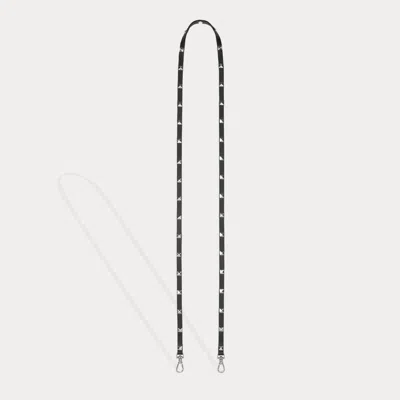 Bandolier Sarah Pebble Leather Pyramid Stud Strap - Black/silver
