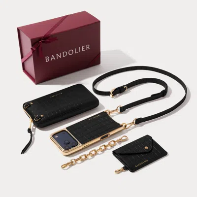 Bandolier The Luxe Gift Set - Black Croc/gold
