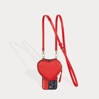 Bandolier Willa Heart Pouch  - Poppy Red/gold