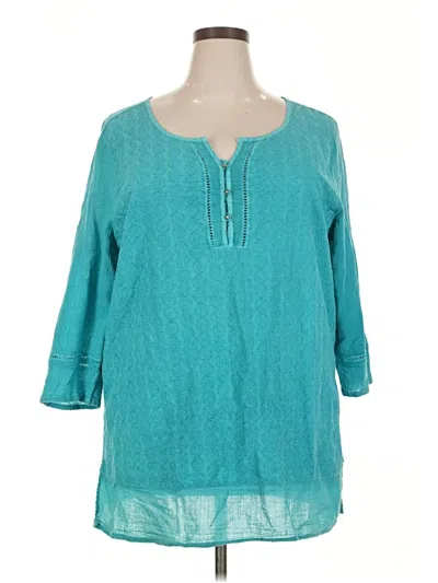 Pre-owned Bandolino 3/4 Sleeve Blouse In Blue