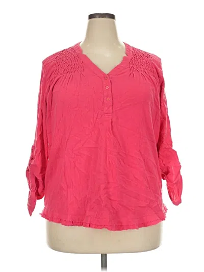 Pre-owned Bandolino 3/4 Sleeve Blouse In Pink