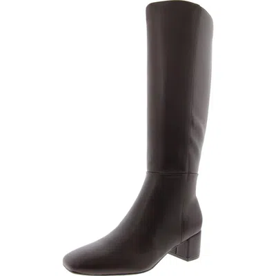 Bandolino Addyson3 Womens Cushioned Footbed Faux Leather Knee-high Boots In Dark Brown