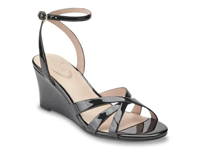 Bandolino Adler Ankle Strap Wedge Sandal In Black