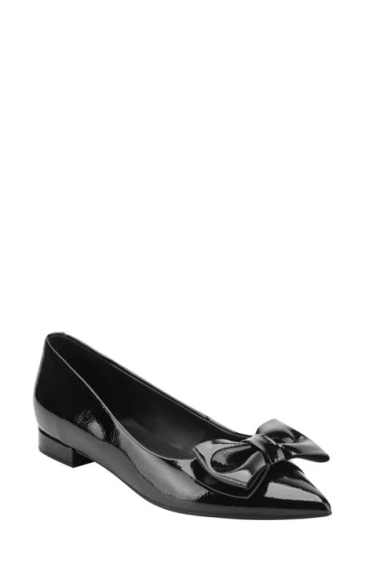 Bandolino Alicce Faux Leather Pointed Toe Flat In Black
