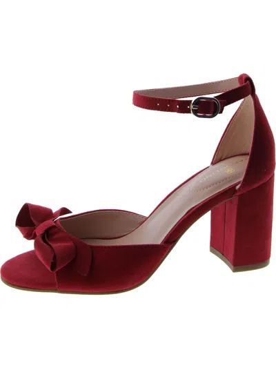 Bandolino Alice 2 Womens Suede Covered Heel Dress Pumps In Red