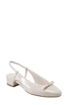 Bandolino Women's Andies Bow Block Heel Slingback Pumps In Ivory Patent