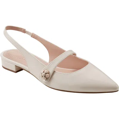 Bandolino Aubriana Slingback Mary Jane Pointed Toe Flat In Ivory