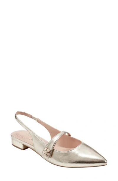 Bandolino Aubriana Slingback Mary Jane Pointed Toe Flat In Gold