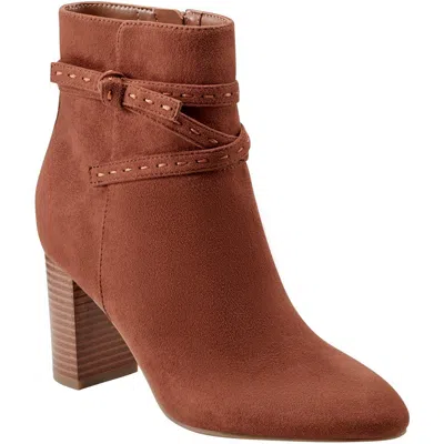 Bandolino Bnocorn2 Womens Zipper Faux Suede Booties In Dark Natural