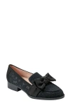 Bandolino Women's Lindio Bow Slip On Tailored Loafers In Black Lace
