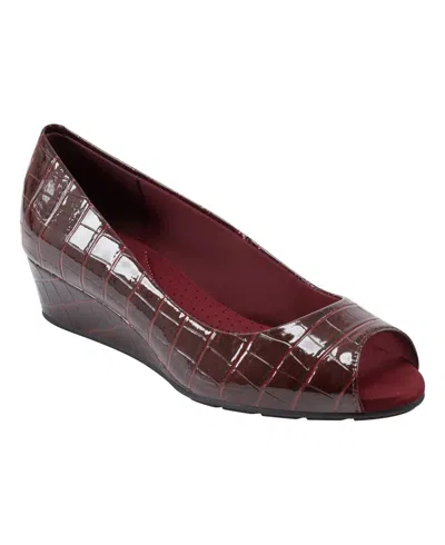 Bandolino Candra Bncandra3 Pump Burgundy Slip-on Wedge Heel Htat859