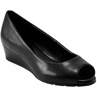 Bandolino Candra3 Womens Patent Leather Dressy Wedge Heels In Black 001