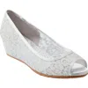 Bandolino Candras Peep Toe Wedge Pump In Light Gray